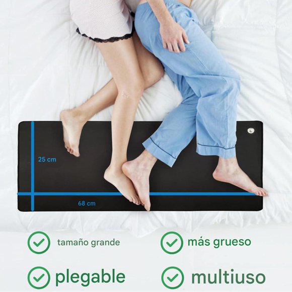 Almohadilla de conexión a tierra 68×25 cm con cable conductor – Capa de carbono antideslizante para uso en escritorio, oficina o interior