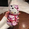 thumbnail image 4 of Sanrio Toy Hello Kitty 3D Wave Case For iPhone 15 14 13 12 11 Pro Max Mini X XR XSMAX 8 7 6S Plus Soft Silicone Cover, 4 of 6