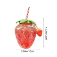thumbnail image 3 of Strawberry Shaped Water Bottle with Built In Straw – Cute Plastic Travel Cup for and Students, Portable Summer Beach and Vacation Tumbler, 3 of 8