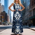 thumbnail image 7 of DISKEBUISS Women's Summer Sleeveless Dresses Fashion Print V Neck A Line Dress for Daily Casual Outing, 7 of 7