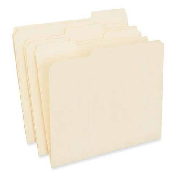 reinforced top tab file folders, 1/3-cut tabs: assorted, letter size, 0.75" expansion, manila, 250/carton | Bundle of 2 Cartons