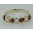thumbnail image 6 of LBG 925 Sterling Silver Cultured Pearl & Garnet Womans Eternity Ring - Size 4, 6 of 6