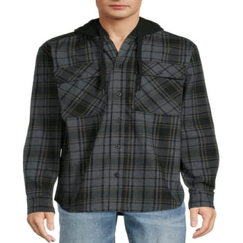 No boundaries men's hooded long sleeve flannel sale