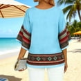 thumbnail image 7 of Jsaierl 3/4 Sleeve Womens Tops Casual V Neck Shirts Cute Print Petite Blouses Soft Loose Fit Tunic Top S-2XL, 7 of 7