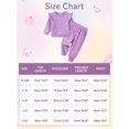 thumbnail image 2 of GYRATEDREAM Girls 2 Piece Outfit Cable Textured Ruffle Sweatshirt Jogger Pants Set, 18M-6T Kids Casual Tracksuit, 2 of 9