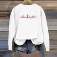 thumbnail image 4 of Valentine Sweatshirts for Women Love Heart Crewneck Oversized Shirts Long Sleeve Warm Comfy Clothes White M, 4 of 7
