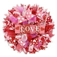 thumbnail image 2 of Valentines Day Wreath 13.8 inch Valentines Wreath Red Pink Fabric Ribbons Valentine Wreaths for Front Door Valentines Day Decorations Gifts Door Wreath for Wedding Anniversary Candlelight Dinner - A, 2 of 9