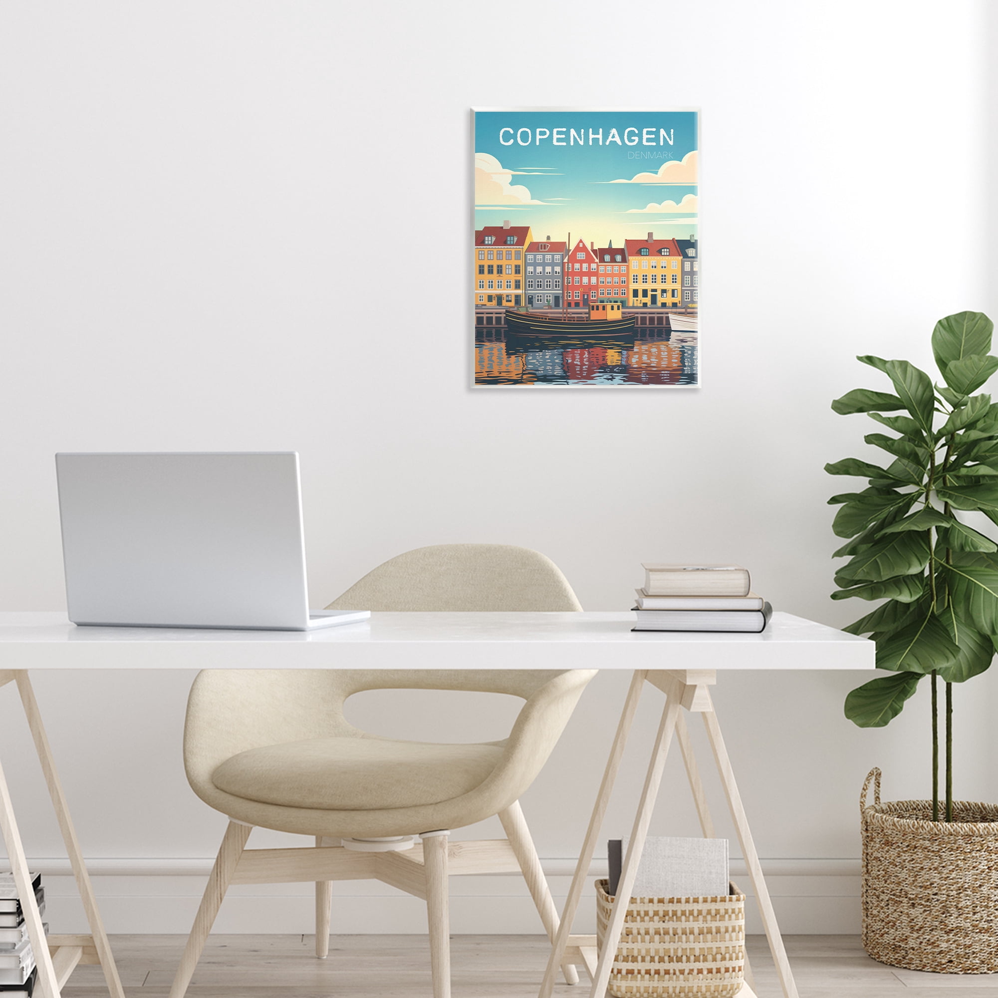 Stupell Industries Copenhagen Cityscape with River Wall Plaque Art, design by Andreas Magnusson