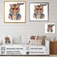 thumbnail image 4 of Designart "Orange Blue Tiger With Sunglasses" Animals Tiger Fashion Canvas Wall Art, 4 of 5