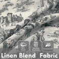 thumbnail image 3 of DriftAway Toile Linen Lined Valance Double Layer Thermal Room Darkening Blackout Window Valance Curtain for Kitchen Bathroom Farmhouse French Country Vintage Printed Pattern Single 24 Inch Black, 3 of 8