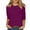 A-Dark Purple, variant on Women's Casual 3/4 Sleeve Loose Fit T-Shirt, Comfortable Soft Cotton Blend Top for Everyday Wear