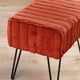 thumbnail image 3 of HOME SOFT THINGS OTOMAN/TABURETE SUPER SUAVE DE PIEL SINTÉTICA. OTOMAN TAPIZADO PARA REPOSAPIÉS CON PATAS DE METAL NEGRO Y ASIENTO ACOLCHADO. 48X33X43CM, OCRE OSCURO, 3 of 6