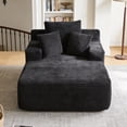 thumbnail image 6 of Oversized Chaise Lounge Chair Indoor, Sleeper Sofa Bed with 64" Long Lounge Surface, No Assembly Boneless Corduroy Upholstered Chaise with Side Pockets for Apartment & Living Room, 6 of 10