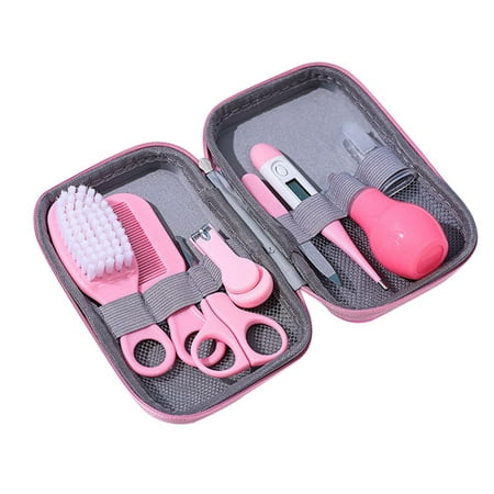 

HitUpon Maternal And Child Supplies Children S Baby Nail Clippers 8 Eight-Piece Comb Brush Nasal Aspirator Eva Bag Care Set