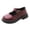Red, variant on Otqutp Mary Jane Shoes for Girls Leather Buckle Strap Flats with Chunky Sole Toddler Kids Non-Slip Casual Dress Shoes