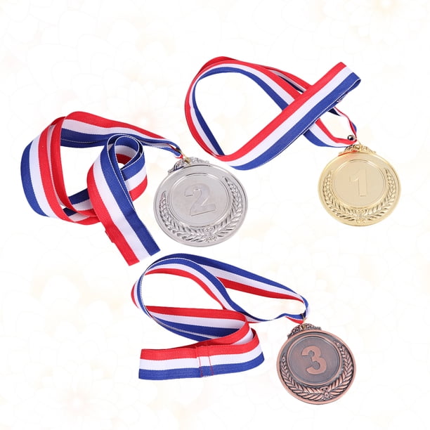Lot 30 Médailles Football Métal Avec Rubans – Or, 5 Cm – Prix Sportifs Et Récompenses