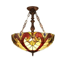 RADIANCE goods Victorian-Style Dark Bronze 2 Light Inverted Ceiling Pendant 18" Wide