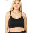 thumbnail image 2 of Zenana Women & Plus Cross Back Padded Seamless Bralette Sports Bras with Adjustable Strap, 2 of 2