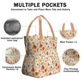 thumbnail image 3 of Pioneer Flower Floral Print Pattern Drawstring Lunch Bag Women - Drawstring Lunch Bag Insulated for Work Office - Stain-Resistant Large Lunchbags for Women with Multi-Pockets, 3 of 6