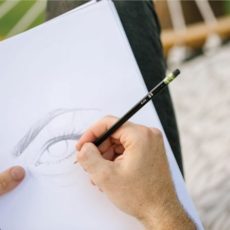 Wood-Cased Pencils, Unsharpened, #2 HB Soft, Black, 12 Count