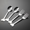 thumbnail image 5 of Eease Heart Spoon Fork Stainless Steel Flatware Set for Home and Restaurant, 5 of 7