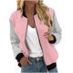 thumbnail image 2 of Chaquetas y abrigos casuales sin capucha de manga larga para mujer Sudadera holgada de manga larga con cremallera Chaqueta informal de béisbol de punto grueso Chaqueta de poliéster para mujer, 2 of 5