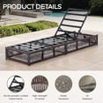 thumbnail image 4 of Giantfurnni Patio Wicker Chaise Lounges Set of 4, Outdoor Cushioned Reclining Lounger Chairs with Adjustable Backrest for Poolside Porch Deck, Gray, 4 of 9