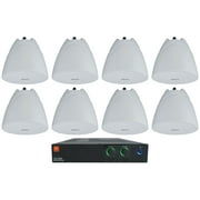 JBL CSA 280Z Commercial Amplifier+(8) White 5.25" 70V Hanging Pendant Speakers