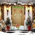 thumbnail image 4 of Hometravel Christmas Door Curtain, Santa and Puppy Pattern Fabric Hanging, Outdoor Photo Background Decor for Holiday Entryway Display, 4 of 6