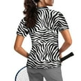 thumbnail image 2 of COEQINE Women V Neck Golf Shirts 1/4 Zip Moisture Wicking Golf Tops Black and White Zebra Print Workout Lightweight Polo Shirts Quick Dry Fit Soft Tennis Activewear, L, 2 of 7