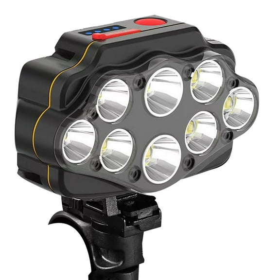 Rechargeable Bike Headlight 8 LED, 100M Lighting Distance, 4-5 Hours Use Time, Bike Mount Included