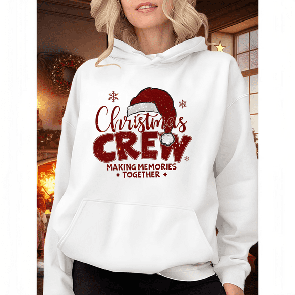 Family Matching Black Hoodie Christmas Crew Holiday Pullover S-3XL