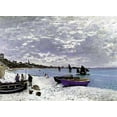 thumbnail image 2 of Monet, Claude 24x19 Gold Ornate Wood Framed with Double Matting Museum Art Print Titled - Beach At Sainte Adresse 1867, 2 of 4