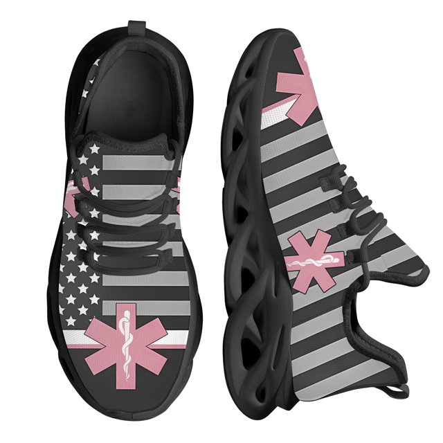 Zapatillas deportivas ligeras con plataforma y cordones para mujer, de malla con estampado EMT First Responder EMS, tenis médicos