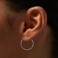 thumbnail image 3 of Claire's Teen Girls Classic Endless Silver Hoop Earrings, 10 & 20mm, 2-Pair, 3 of 5