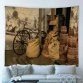 thumbnail image 5 of Tapiz de bodega vintage con barril de roble antiguo, fondo de pared de ladrillo de granja campestre, colgante de pared para sala de estar, dormitorio, decoración del hogar, 5 of 5
