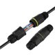 thumbnail image 1 of Conector de cable impermeable para exteriores de 2 polos y 3 polos, caja de conexiones mejorada, acoplador de manguito externo, color negro., 1 of 8