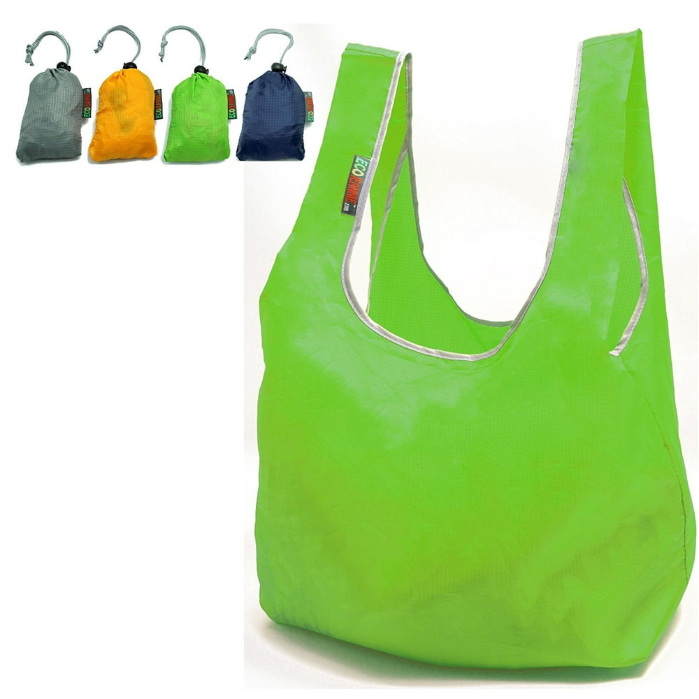 EcoJeannieÂ® 4 Pack Super Strong Ripstop Nylon Foldable Reusable Bag
