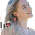 thumbnail image 1 of 3.5mm HIFI Super Headset In-Ear Earphone with Wired Mic, Stereo Sound, Tangle-Free Cable, Ergonomic Design for Clear Calls and Music on Phones Tablets PCs, 1 of 2