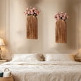thumbnail image 6 of Naittoop 2pcs Brown Wood Wall Vase – Bamboo Hanging Planter Farmhouse Boho Wall Decor for Entryway Bathroom Living Room Hallway, 6 of 6