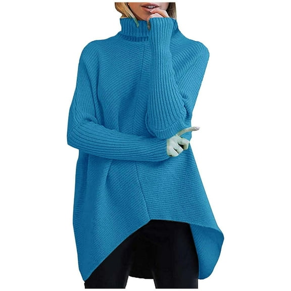 Sweaters for Women 2023 New Casual Long Sleeve Turtleneck Knit Pullover Top Fall Winter Fashion Chunky Lounge Sweater
