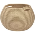 thumbnail image 2 of Woven Storage Basket, Cotton Rope Basket, Round Laundry Basket, Woven Basket with Handles, 11X9 Inch Brown Round Rope Organizer Basket for Home Daily Use, 2 of 6