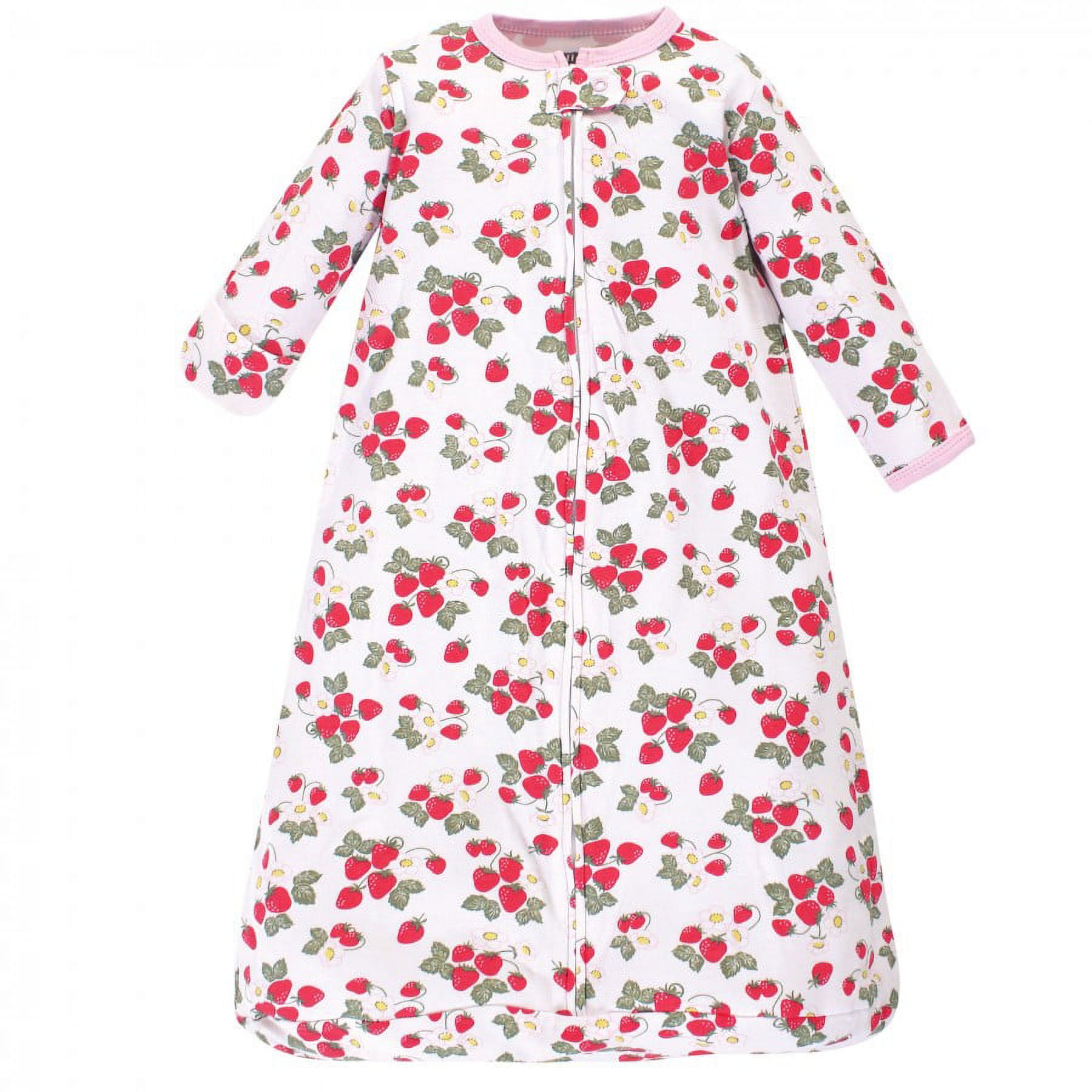 Hudson Baby Infant Girl Cotton Long-Sleeve Wearable Sleeping Bag, Sack, Blanket, Strawberry Lemon, 0-3 Months