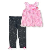 Nanette Toddler Girl Floral Holofoil Legging Set 2T-4T