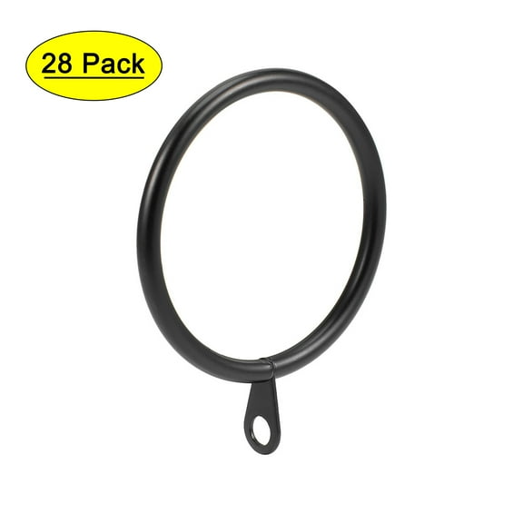 Uxcell Curtain Rings Metal 45mm Inner Dia for Curtain Rods Black 28 Pack