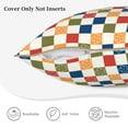 thumbnail image 5 of Fotbe Floral Checkerboard Pattern Velvet Decorative Throw Pillow Covers with Elegant Piping, Soft Plush Cushion Cover for Sofa, Bed, Car, Office-18"x18", 5 of 8
