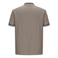 thumbnail image 6 of Vivianyo HD Short Sleeve Shirt for Men,Big Men's Standing Collar Hutton Striped Loose Casual Shirt, 6 of 6