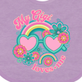 thumbnail image 4 of Inktastic My Gigi Loves Me Girls Rainbow Granddaughter Girls Baby Bib, 4 of 4