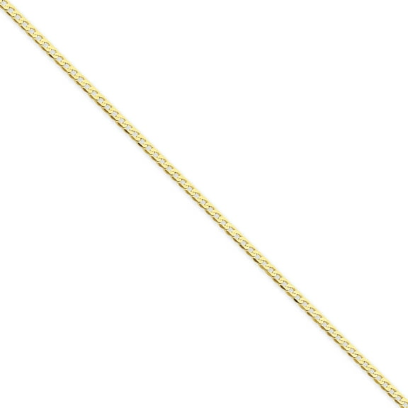 Primal Gold 14K Yellow Gold 2.2mm Flat Beveled Curb Chain