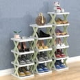thumbnail image 5 of Slim 5 Shoe Cabinet, 5 Tier Vertical Shoe Rack, Shoe Organizer, Sturdy Shoe Rack, Green, 5 of 5